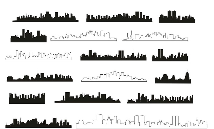城市剪影图片cdr矢量模版下载