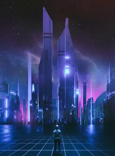 赛博朋克城市背景图片