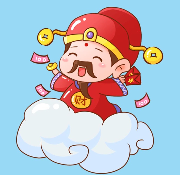 可爱财神爷标签图片