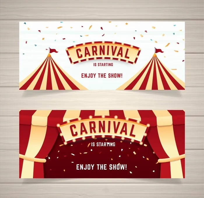 马戏团游乐场图片ai矢量模版下载