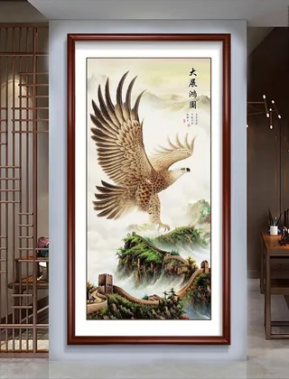 大展鸿图玄关装饰画图片