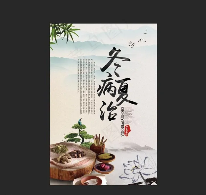 冬病夏治海报图片(3543X5315(DPI:150))psd模版下载
