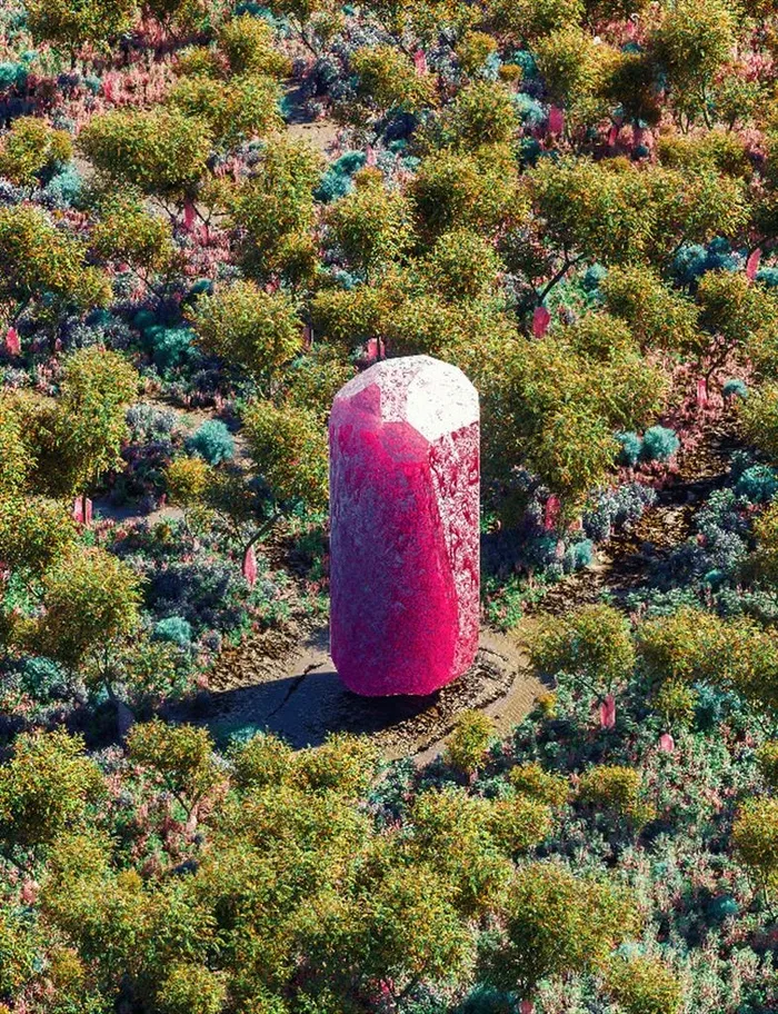 C4D 模型 泥土草地冰晶钻石图片