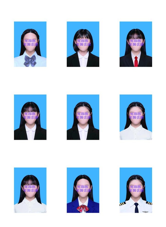 证件照 发型 可换衣服 图片(2953x4134)psd模版下载