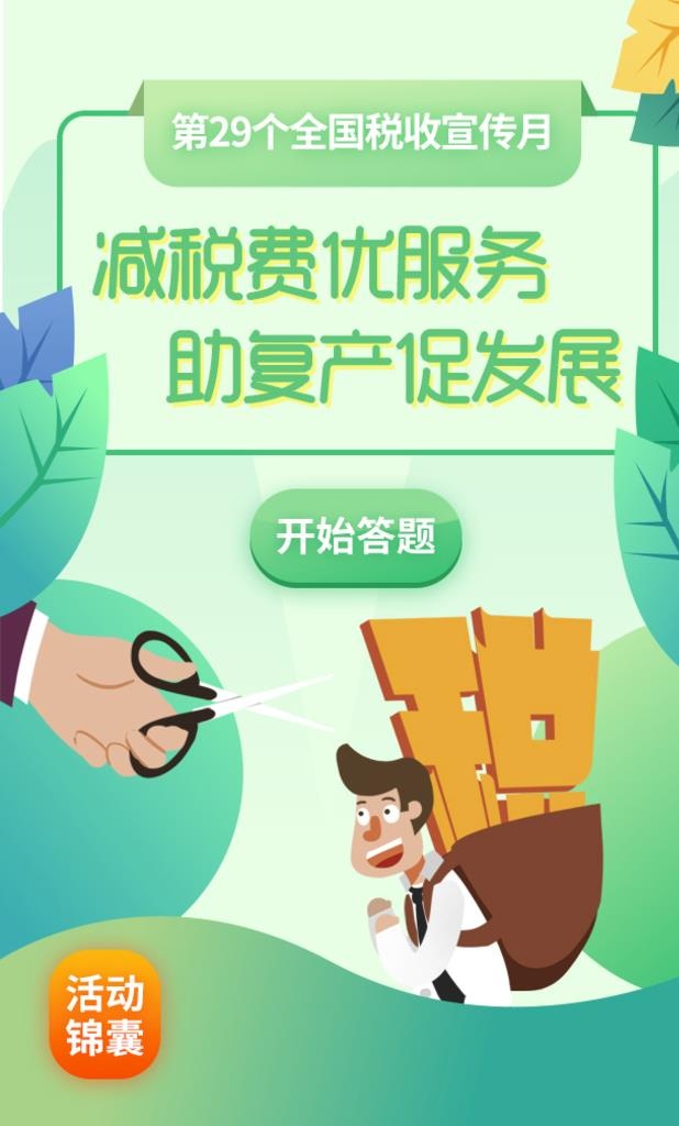 全国税收宣传月答题海报图片(640x1600)psd模版下载