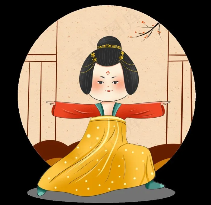 卡通侍女图图片psd模版下载