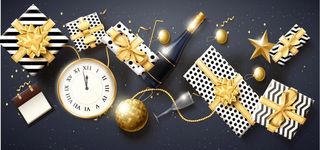 简约手绘节日礼物背景图片