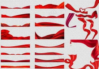 红色飘带彩带红绸布图片