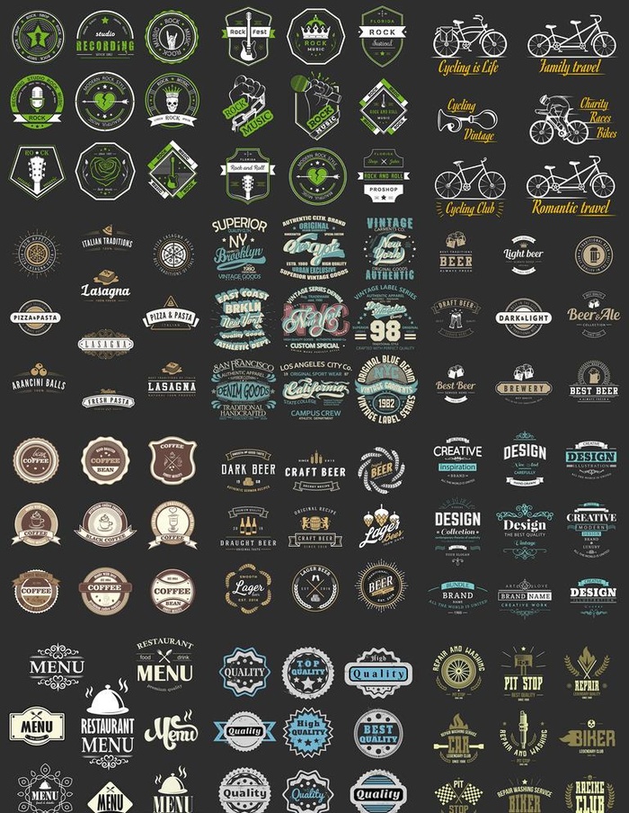 潮流摇滚美食骑行LOGO标签图片
