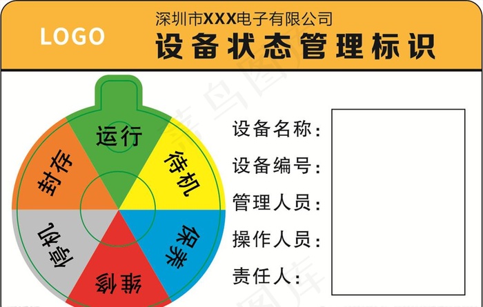 设备状态管理标识图片cdr矢量模版下载
