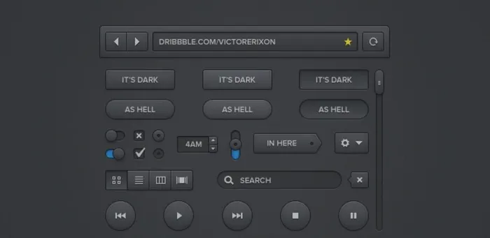 ui按钮套件图片(675x350)psd模版下载