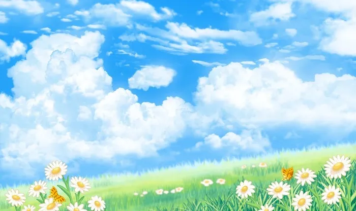 草地插画图片(4000x2500)psd模版下载