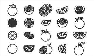 矢量彩色手绘橙子图片