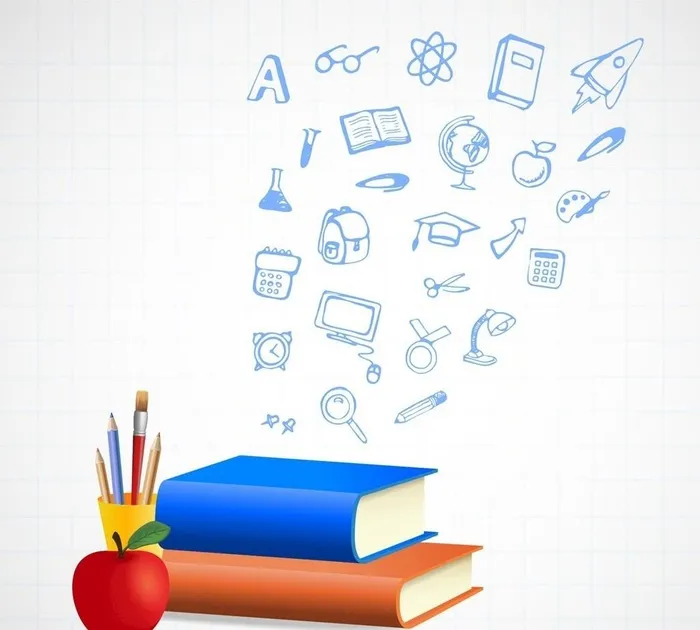 学校材料图标图片ai矢量模版下载