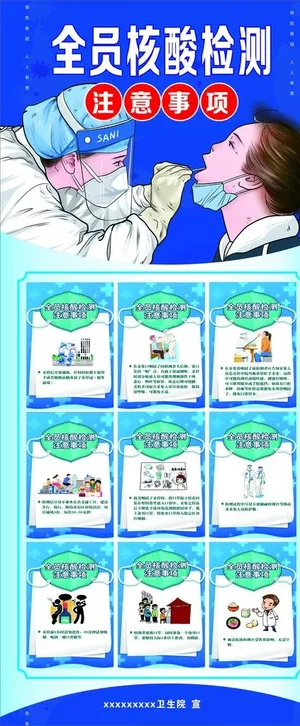 全员核酸检测注意事项宣传展架图片