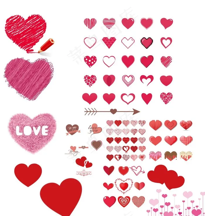 桃心图片ai矢量模版下载