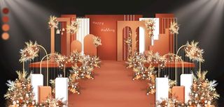 橙色婚礼效果图图片