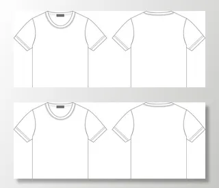 男装男童装短袖T恤款式图矢量图图片
