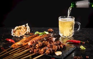 夜市夜宵美食烧烤涮串海鲜图片