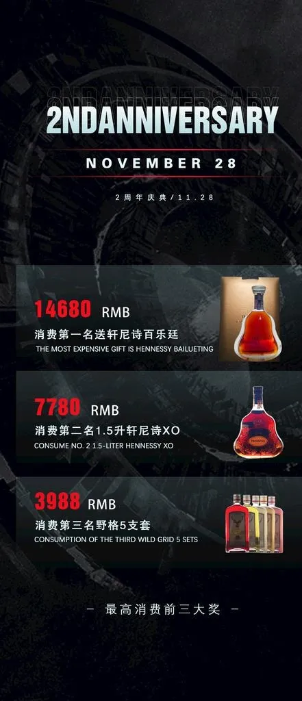 夜店周年庆酒水宣传海报图片(1125x2436)psd模版下载