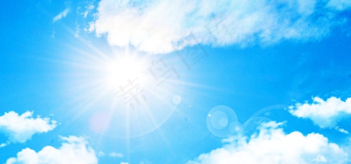 蓝天白云灿烂阳光晴天摄影合成背图片