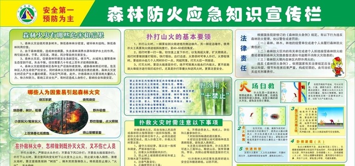 森林防火应急知识宣传栏图片cdr矢量模版下载