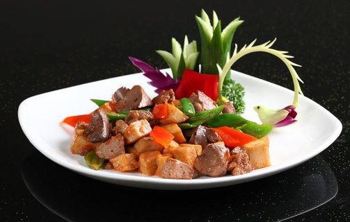 菌皇炒鸡肝图片