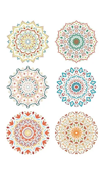 民族风复古曼陀罗花纹刺绣团花纹图片