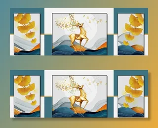 麋鹿装饰画图片