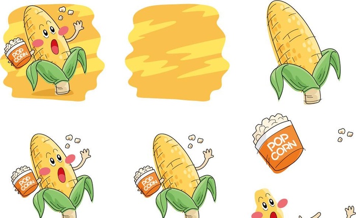 手绘玉米表情图片