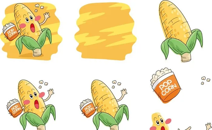 手绘玉米表情图片ai矢量模版下载