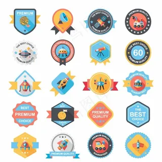 航天元素优质标签图片