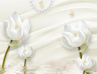 简约白色荷花图片