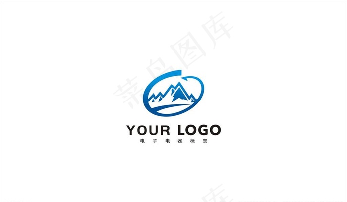 雪山LOGO图片cdr矢量模版下载