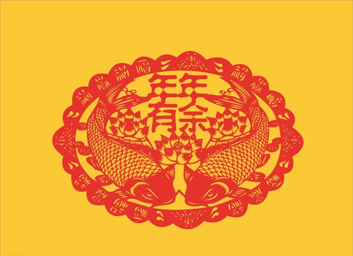 年年有鱼剪纸图片cdr矢量模版下载