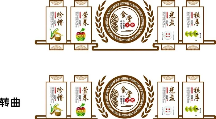 食堂文化图片cdr矢量模版下载