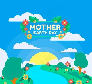 地球日河流风景图片