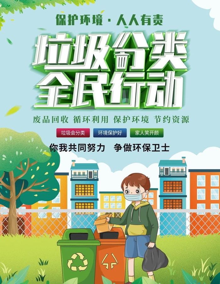 垃圾分类图片(3543x4725)psd模版下载