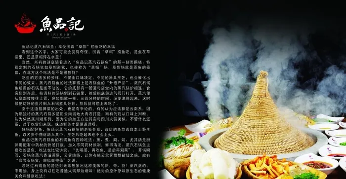 鱼品记简介 蒸汽石锅鱼图片psd模版下载