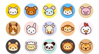 卡通动物圆形图片