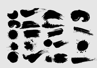 水墨毛触元素图片