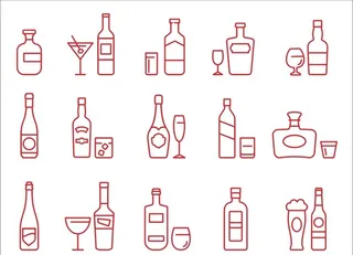 酒瓶酒杯矢量素材图片