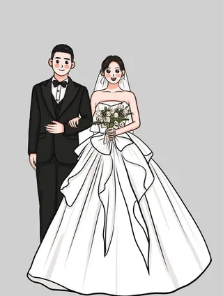 婚礼卡通人物.图片