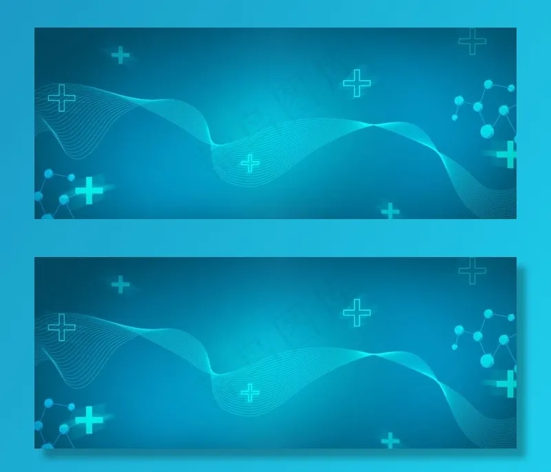 药剂病毒蓝色科技电波背景素材图片(7000X3000(DPI:300))psd模版下载