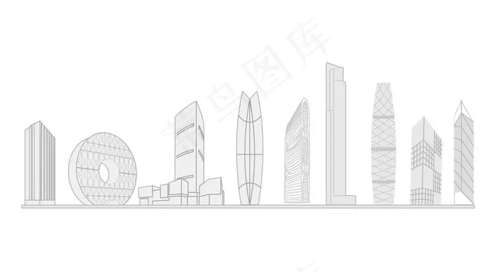 广州 代表建筑图片ai矢量模版下载