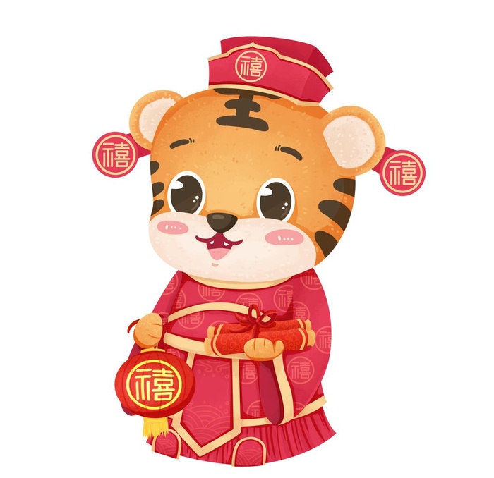 虎年五福小老虎IP禧神图片(2000x2000)psd模版下载