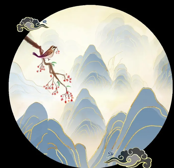 国画山水画图片(2000x2000)psd模版下载