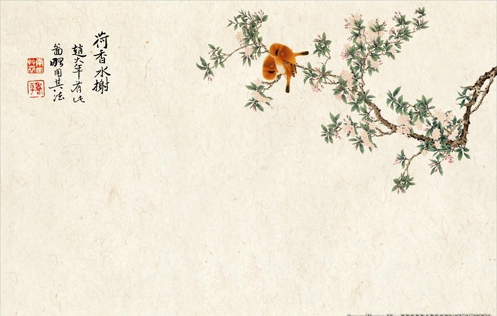 中国风水墨画工笔画模板图片下载