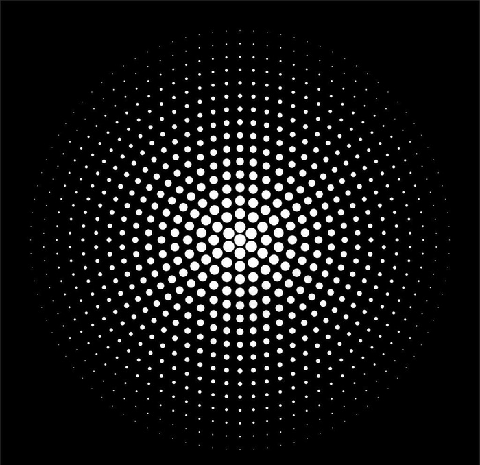 黑白色渐变圆形网点图片
