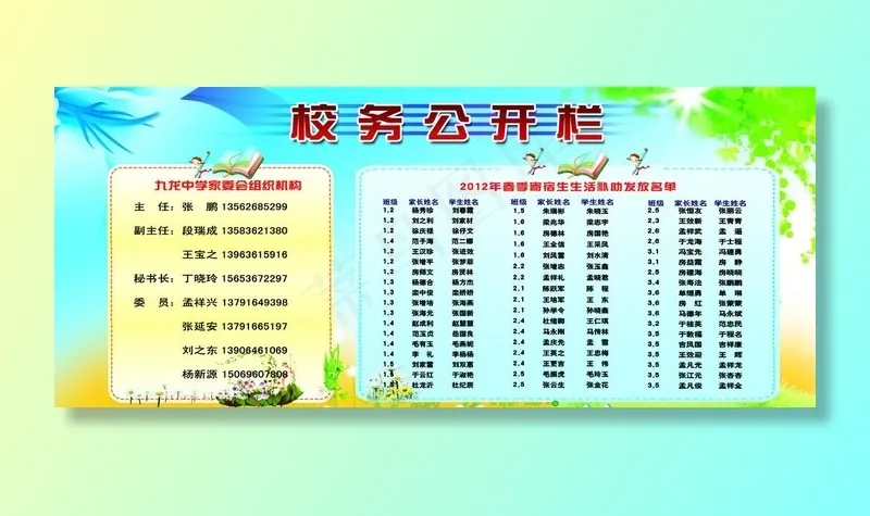 校务公开栏图片(7512x3402)psd模版下载